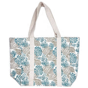 Handcrafted Canvas Bag with Block-Printed Paradise Palms