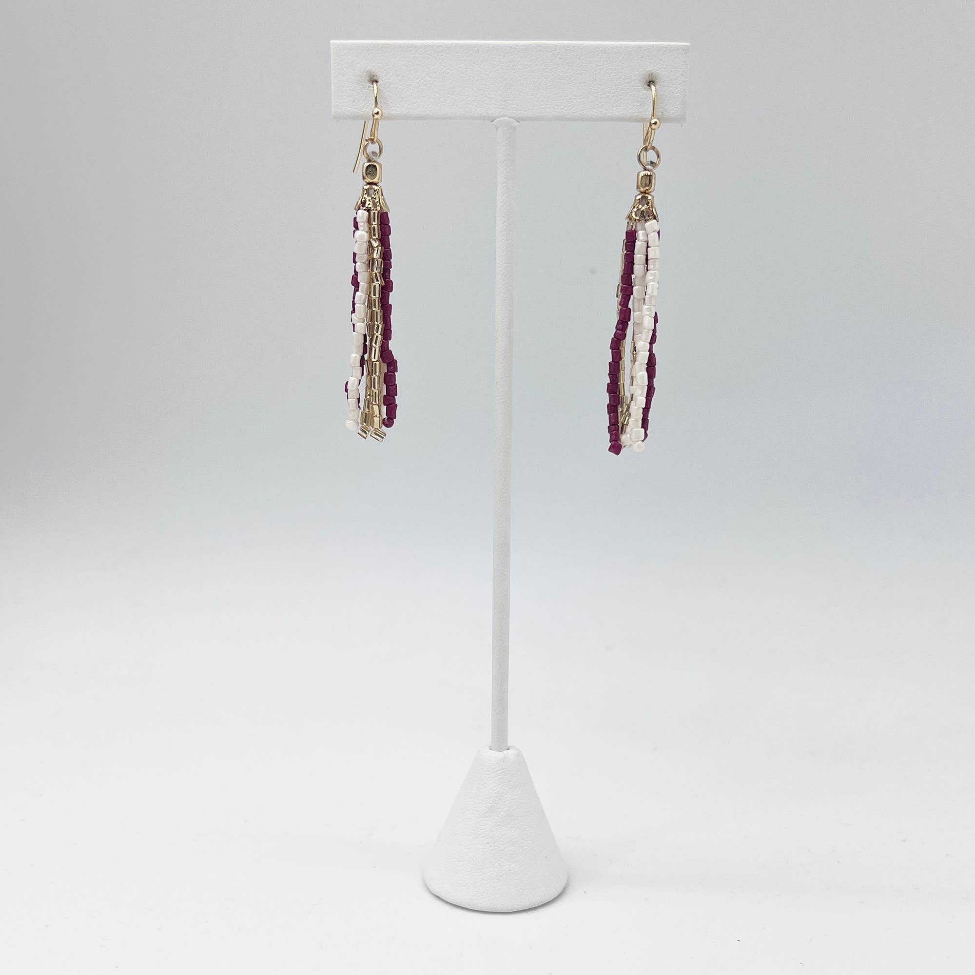 Seed Bead Simple Tassel Earrings - Multiple Color Styles