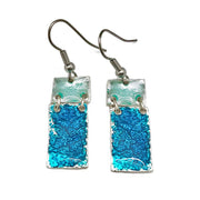 Pewter Earrings with Color Enamel - Teal/Aqua