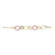 Sachi Raffia Rings Bracelet - Pink Large and Small Rings