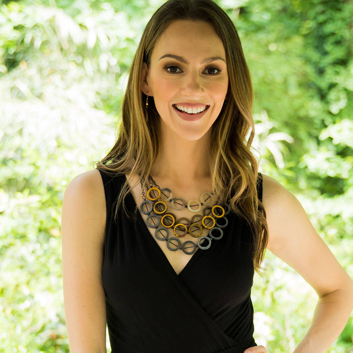 Omala Autumn Neutrals Collection Necklace - Open Circles