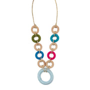 Sachi Bold Whimsy Collection Necklace - Multi with Blue Ring