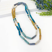 Aasha Monochrome Kantha Handcrafted Long Rope Necklace