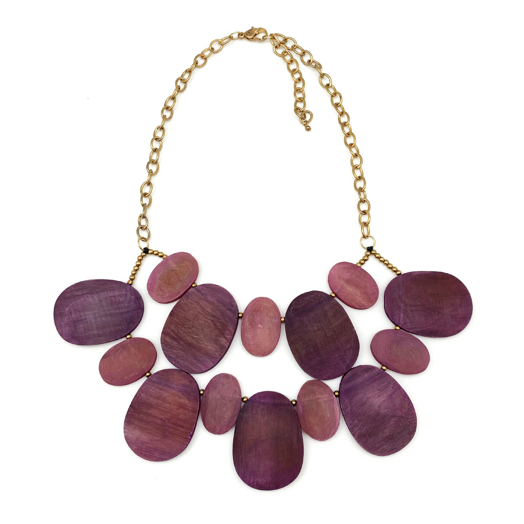Omala Primrose and Plum Collection Necklace - Statement Bib
