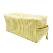 Aviva Collection - Quilted Solid Cotton Cosmetic Bag - Yellow