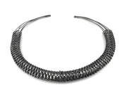 Basketweave Curve Choker Necklace