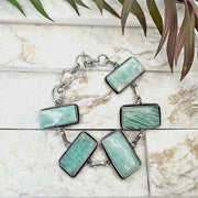 Handcrafted Semiprecious Stone Link Bracelet - Amazonite