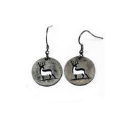 Pewter Earrings - Deer Cutout