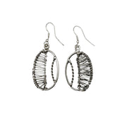 Basketweave Half Woven Oval Earrings