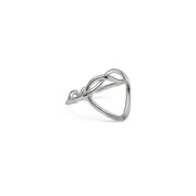 Silver Plated Adjustable Ring - Knotted Heart
