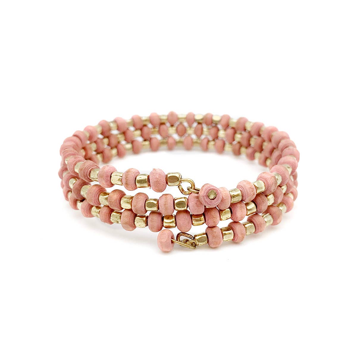 Sachi Mulberry Mix Bracelet - Small Coil Light Pink