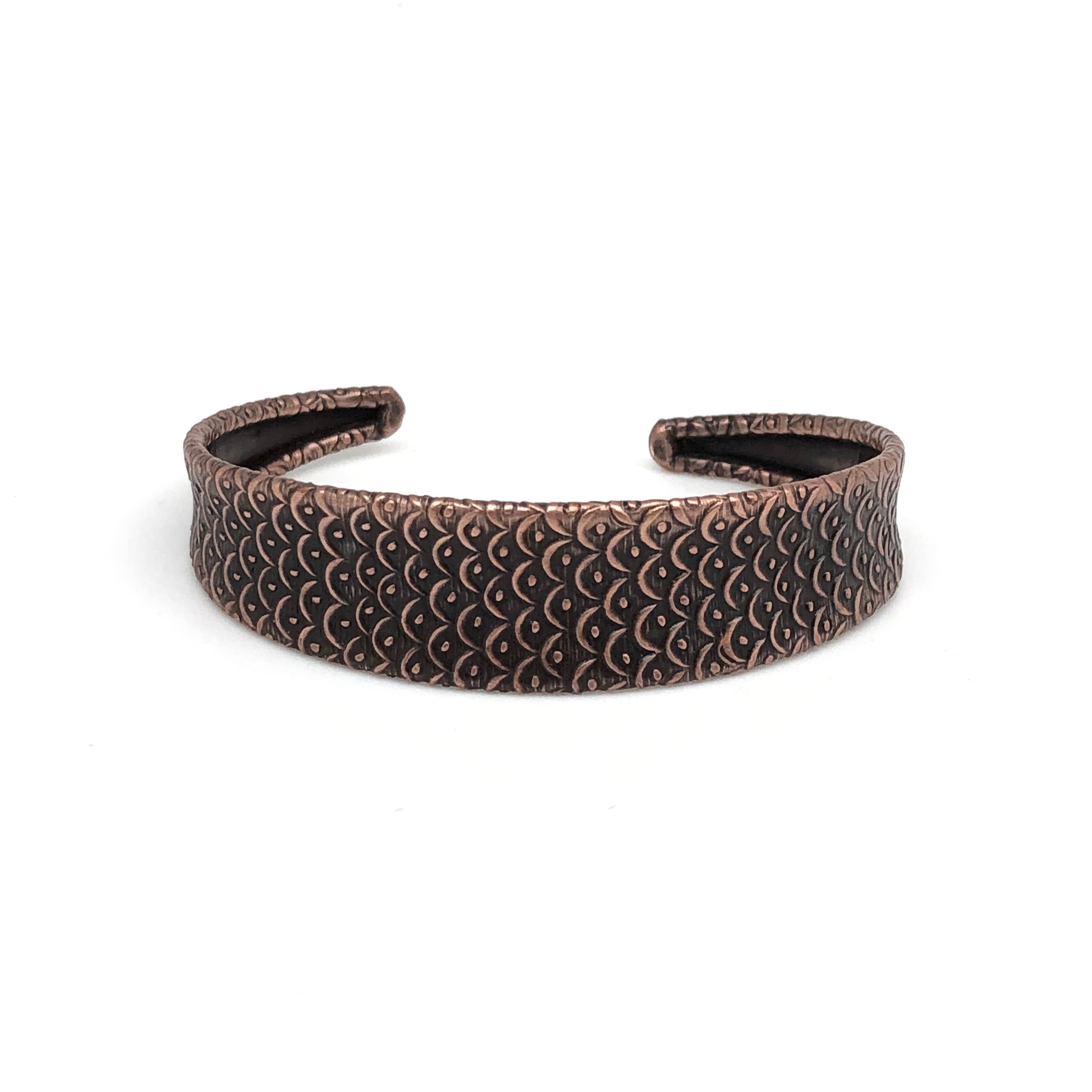 Banjara Collection Etched Cuff Bracelet - Fish Scales