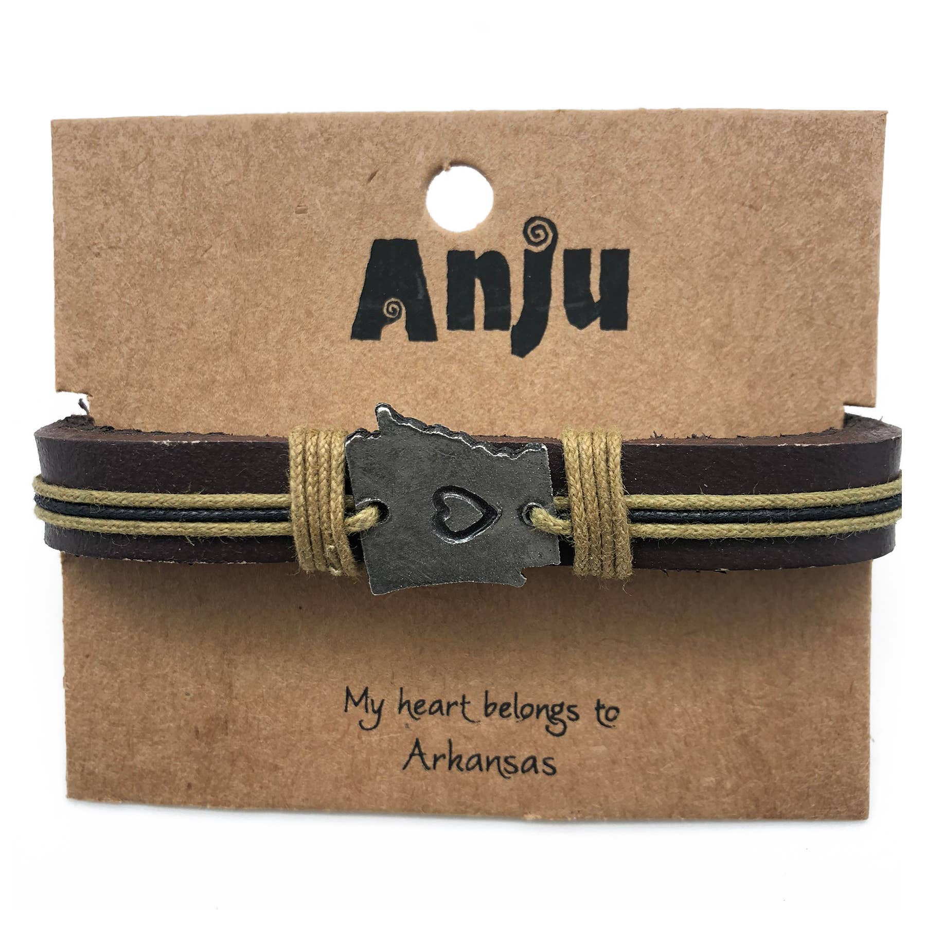 Home State Jewelry - Pewter Leather Bracelet