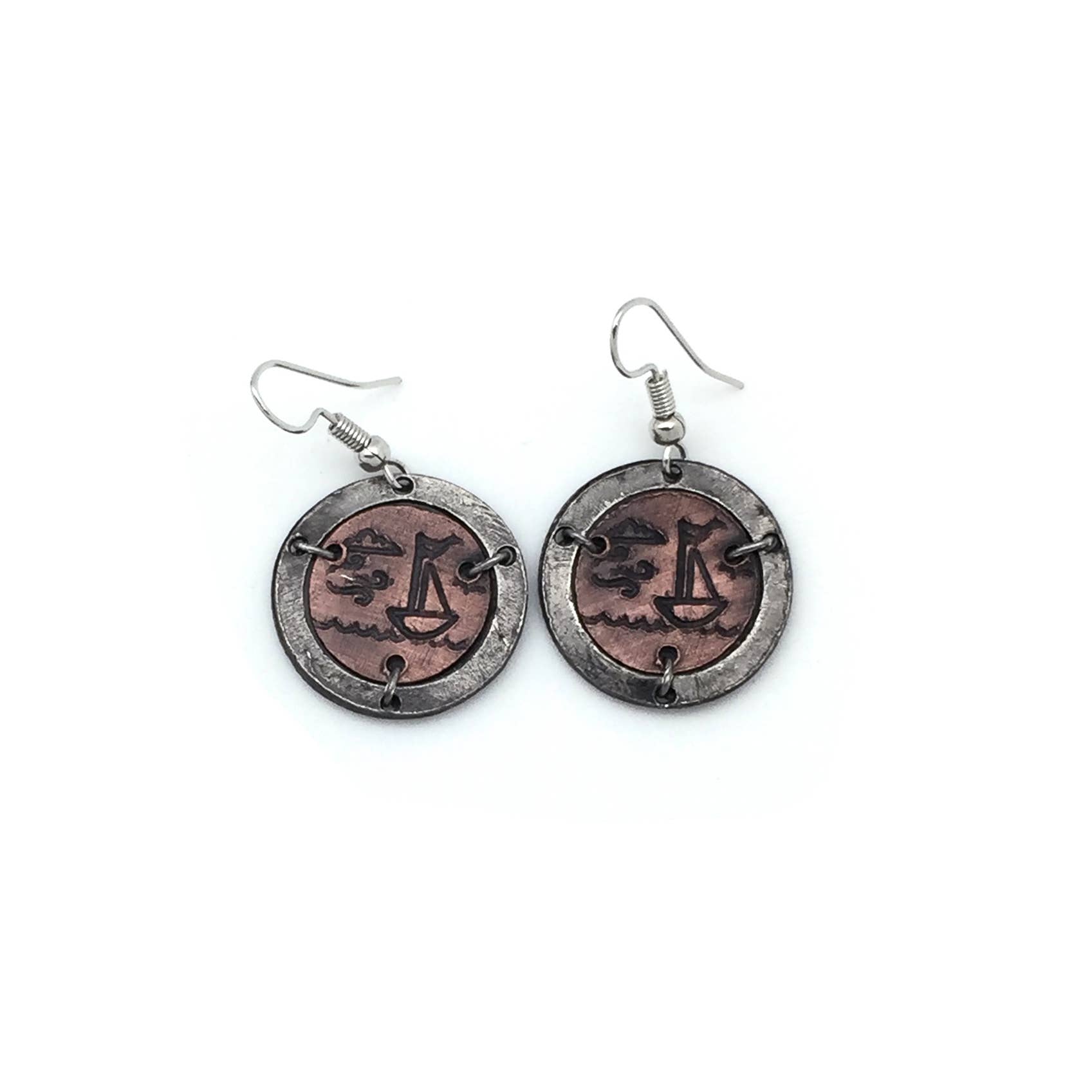 Pewter Earrings - Keep Your Spirit Salty