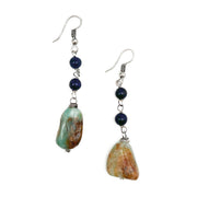 Banjara Semi-Precious Stone Earrings - Lapis & Peruvian Opal