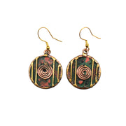Brass Patina Spiral Earrings
