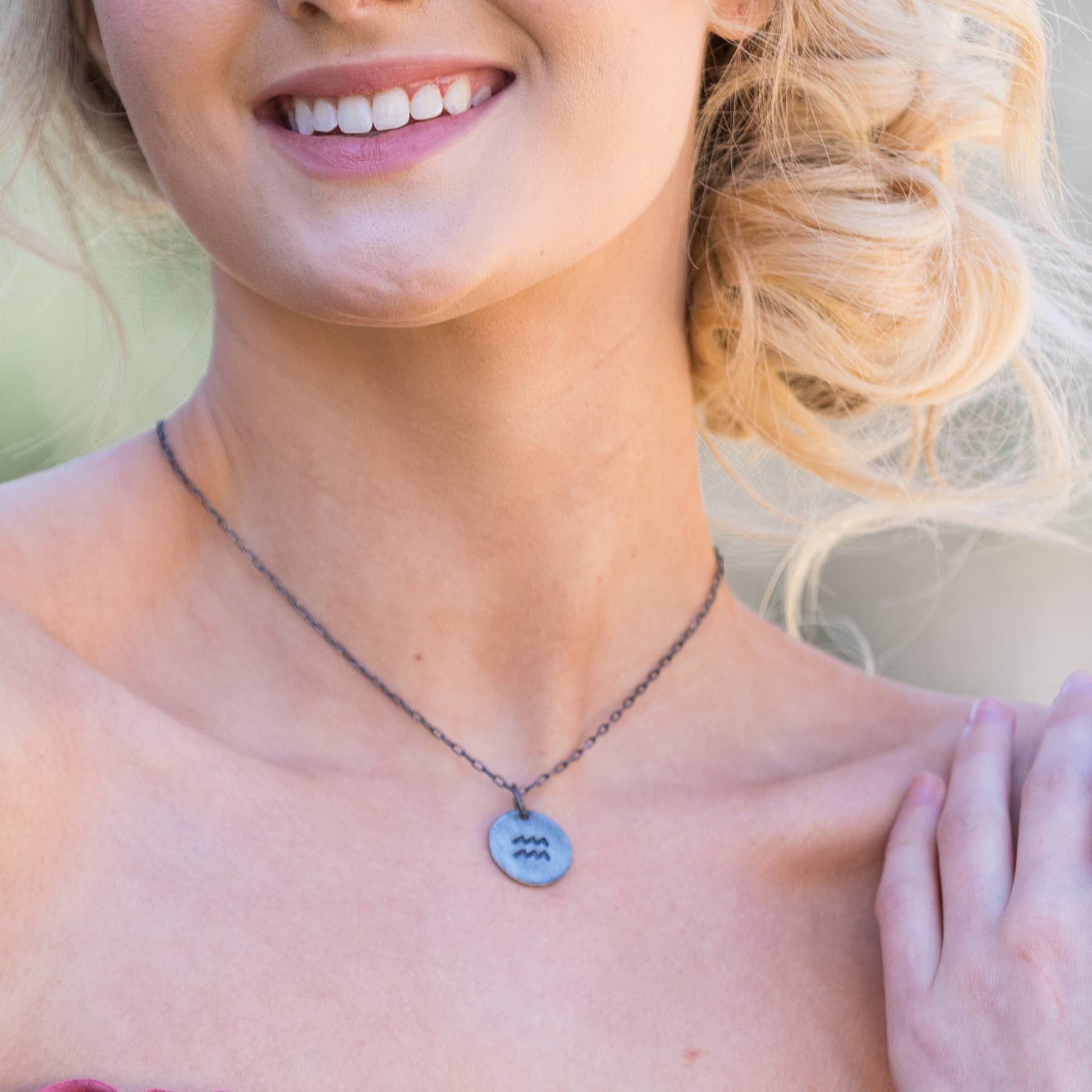 Virgo Zodiac Pewter Glyph Necklace