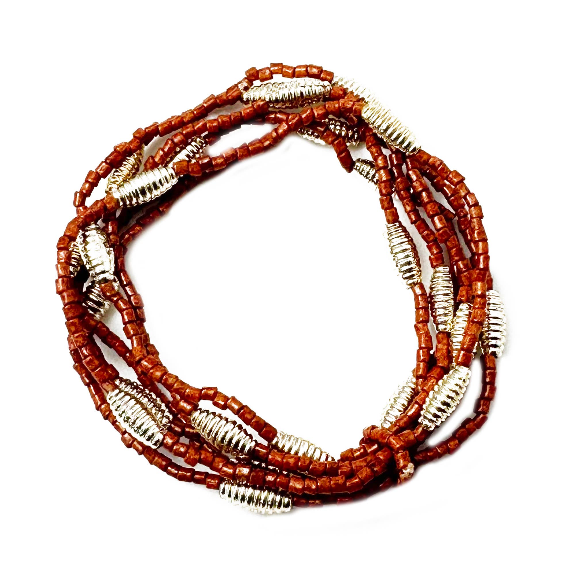 Seed Bead Stretch Bracelet - Brown