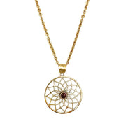 Tanvi Collection Necklace - Gold Petals with Garnet