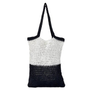 Ella Woven Cotton Market Tote Bag - Black