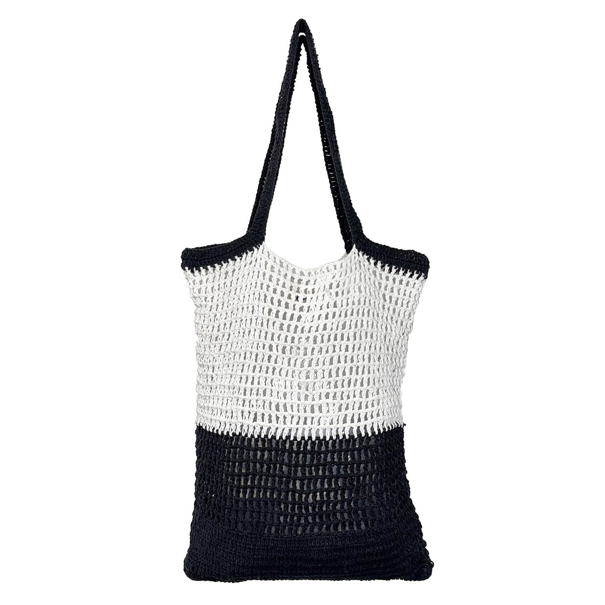 Ella Woven Cotton Market Tote Bags - Black
