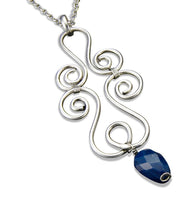 Banjara Silver Curls and Lapis Necklace