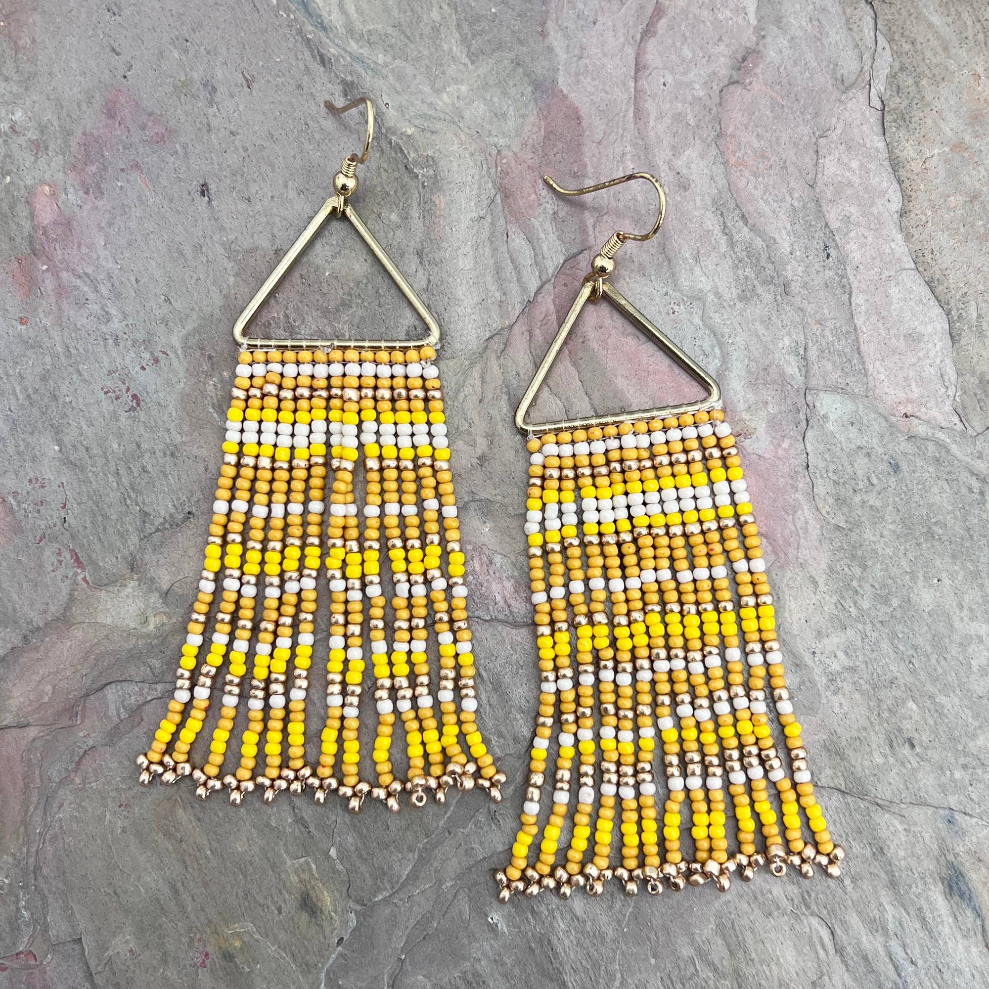 Seed Bead Color Waterfall Earrings - Multiple Color Styles