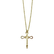 Gold Plated Necklace - Smaller Size Pointed Cross