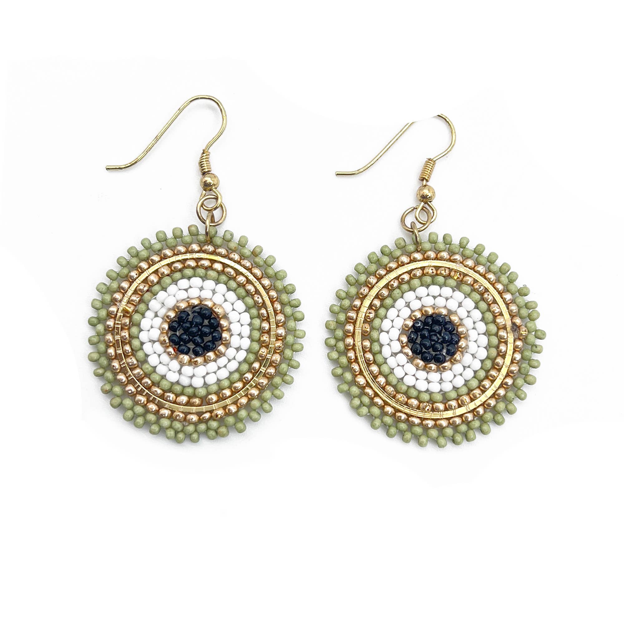 Seed Bead Color Circle Earrings - Multiple Color Styles