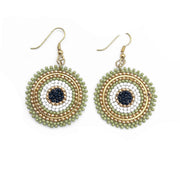 Seed Bead Color Circle Earrings - Multiple Color Styles