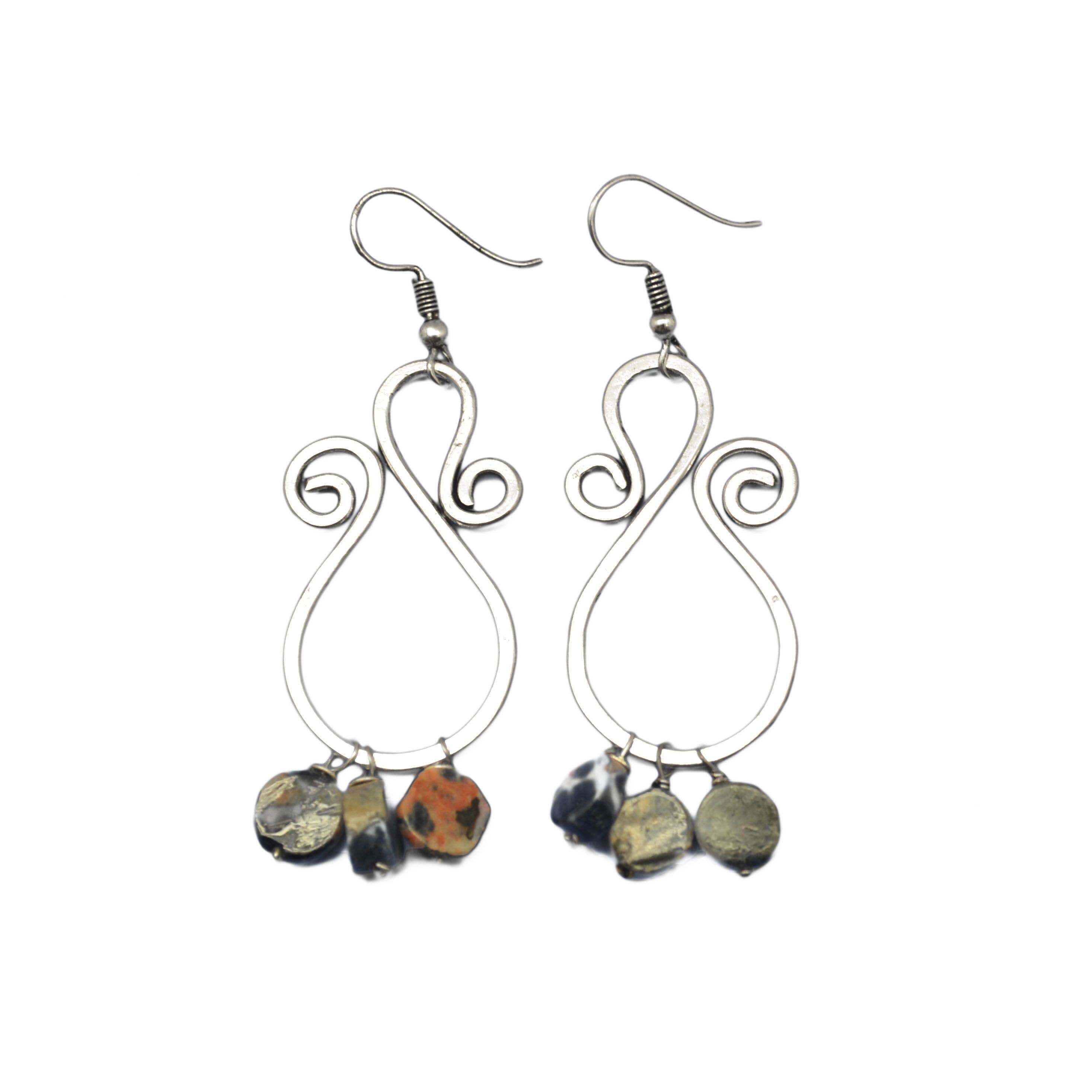 Handcrafted Hook and Sodalite Dangle Earrings