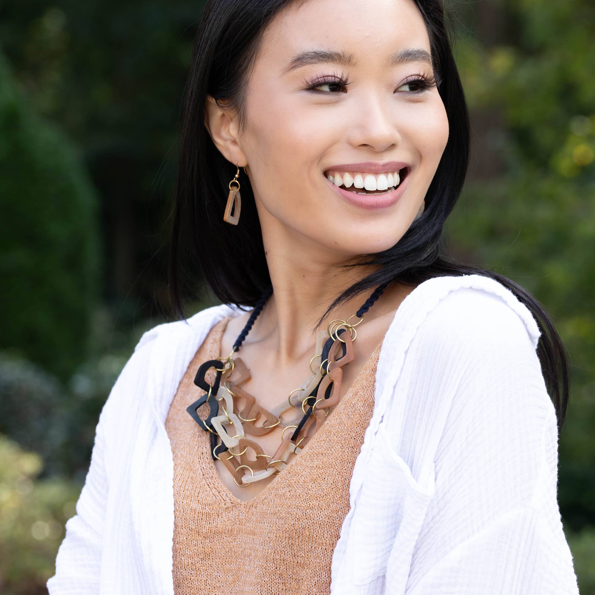 Omala Misty Greens Collection Necklace - Abstract Layers