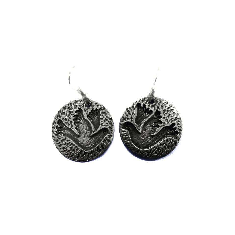 Pewter Earrings - Peace Dove