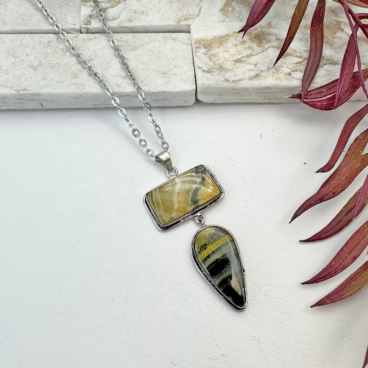 Handcrafted Semiprecious Stone Necklace - Bumblebee Jasper