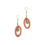 Sachi Terracotta Collection Earrings - Oval, Gold Clusters