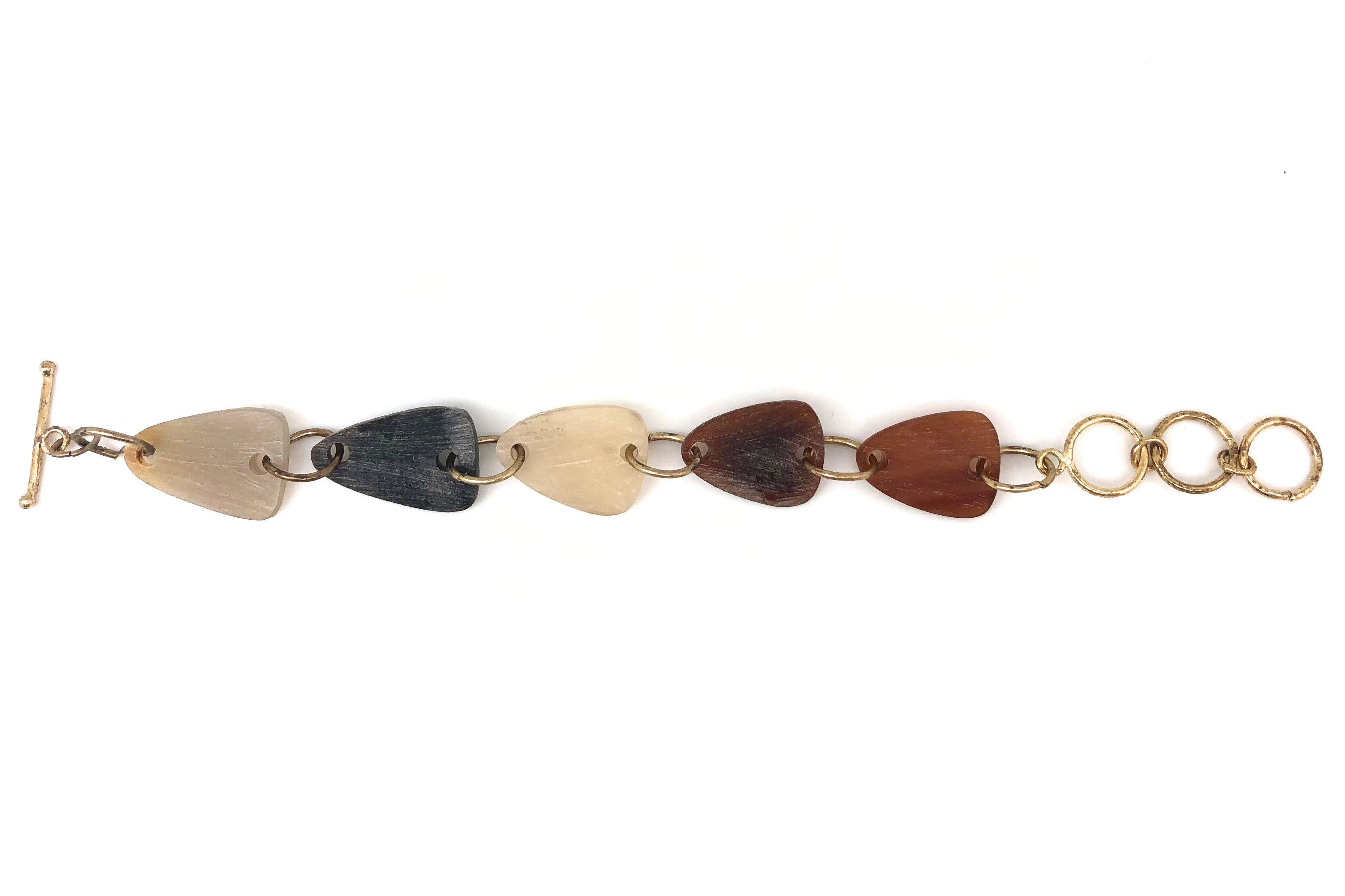 Omala Natural Beige Collection Triangle Beads Link Bracelet