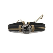 Pull Tie Leather Bracelet - Butterfly