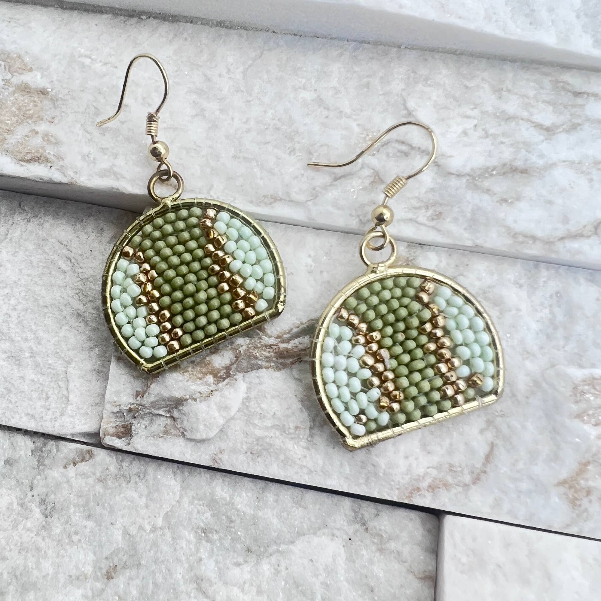 Seed Bead Arch Earrings - Multiple Color Styles