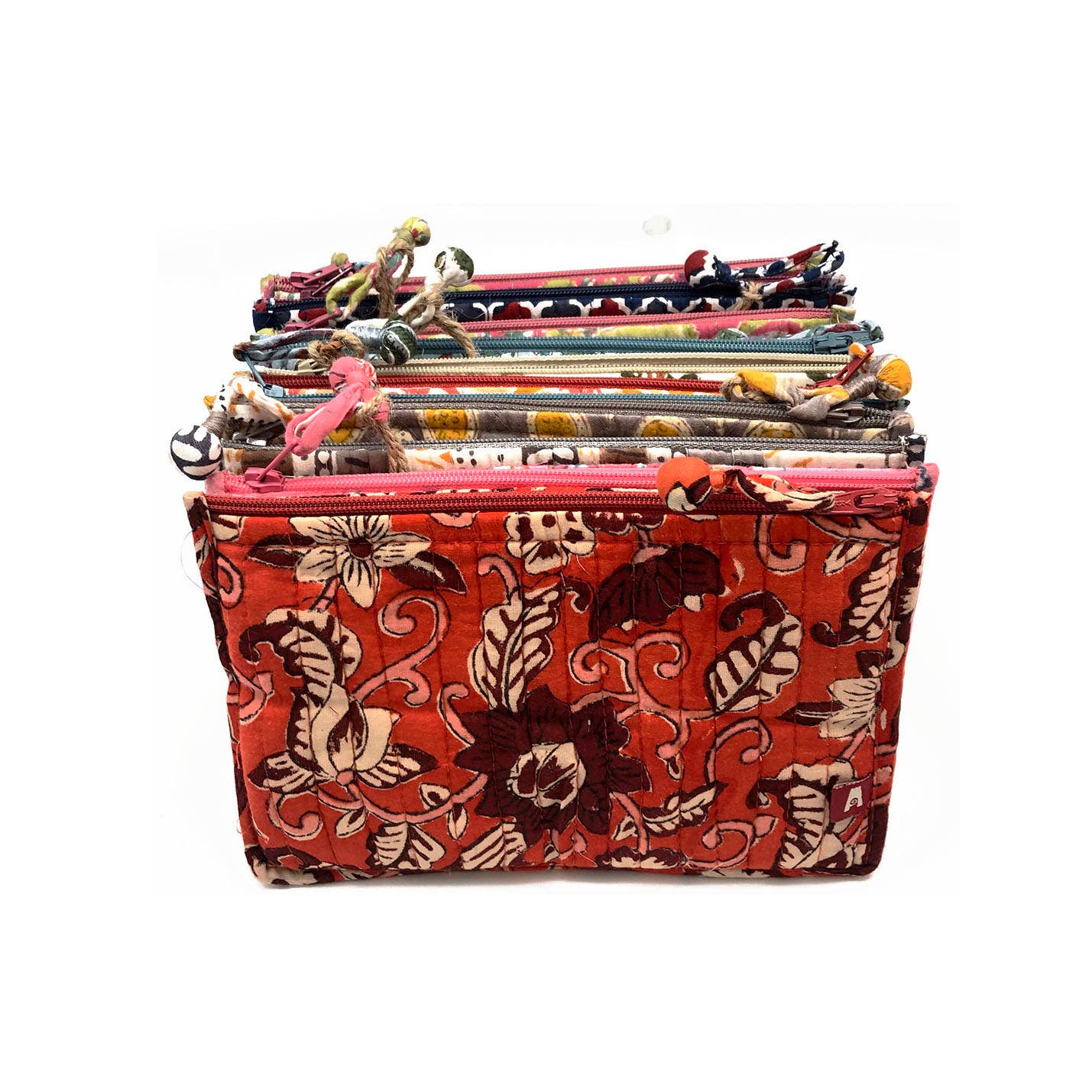 Set of 12 Medium Flat Pouches - Assorted Colors