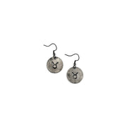 Taurus Zodiac Pewter Glyph Earrings