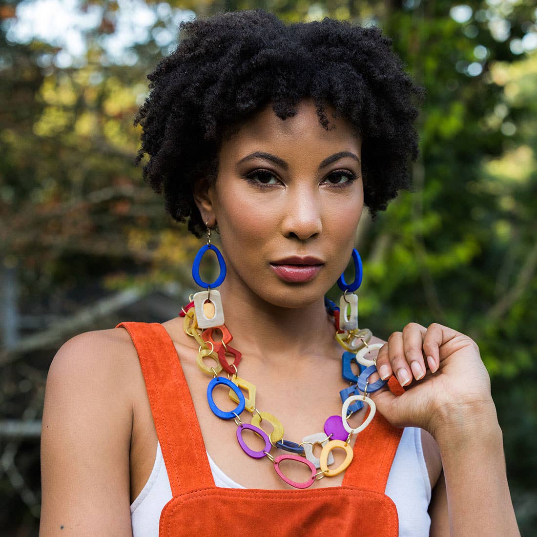 Omala Bold & Brash Collection Necklace - 2 Layer Mixed Beads
