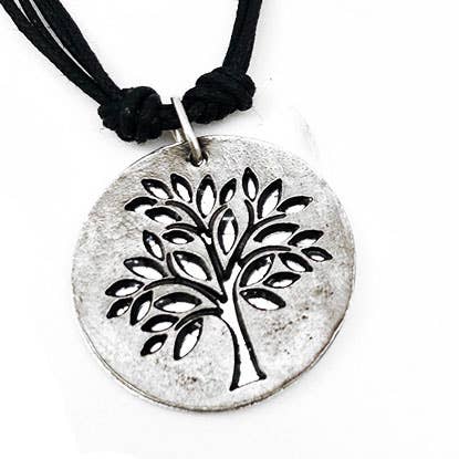 Pewter Necklace - Tree of Life Cutout