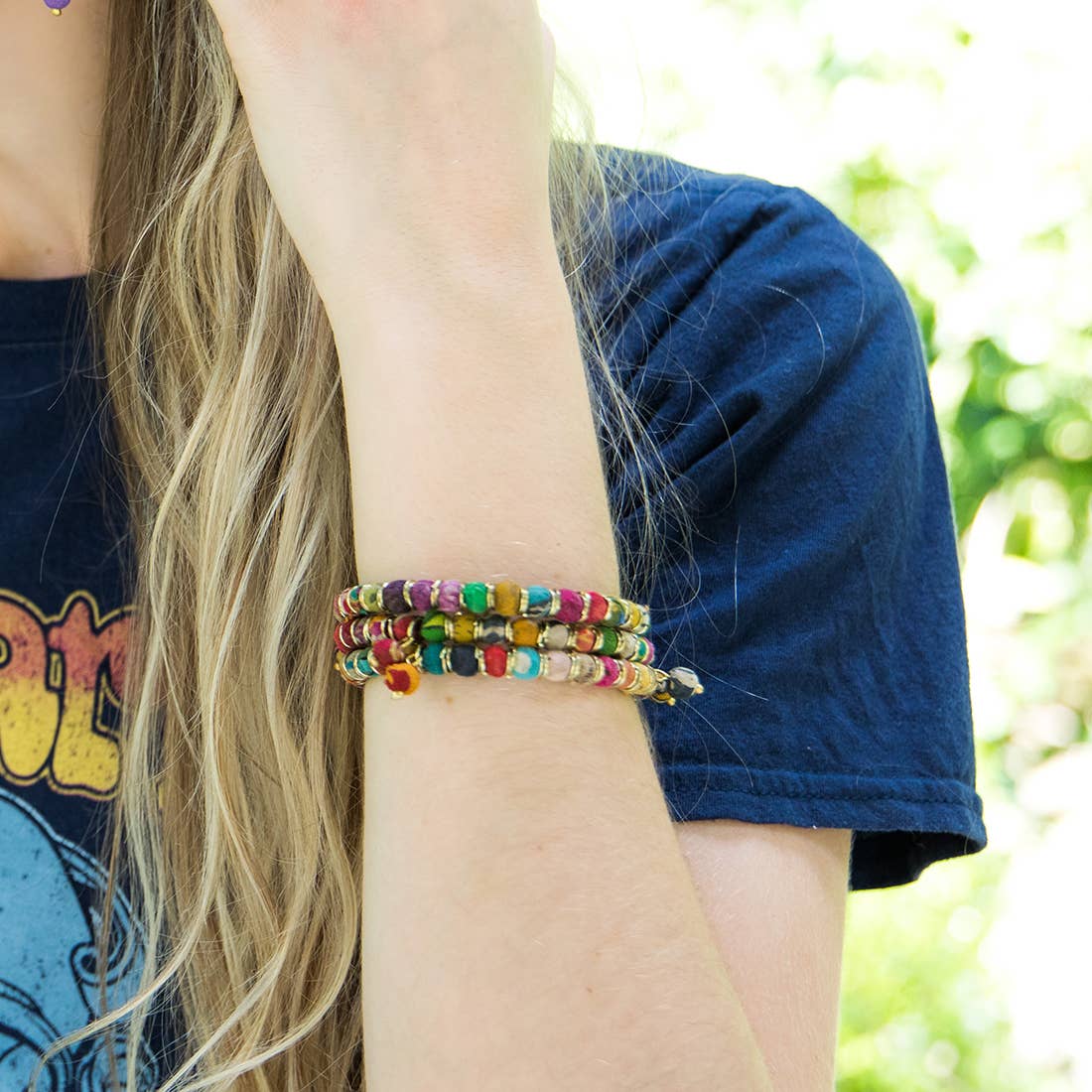Aasha Kantha Beaded Ends Handcrafted Bracelet