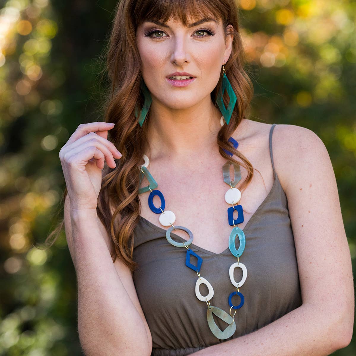 Omala Azure Coast Collection Necklace - Mixed Size Beads