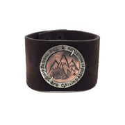Leather Snap Bracelet - The Mountains Are Calling...