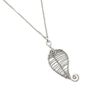 Banjara Wire Wrapped Silver Leaf Necklace