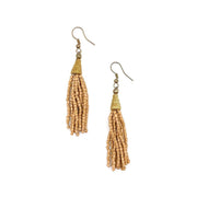 Sachi Island Waterfalls Earrings - Tan Solid Tassel