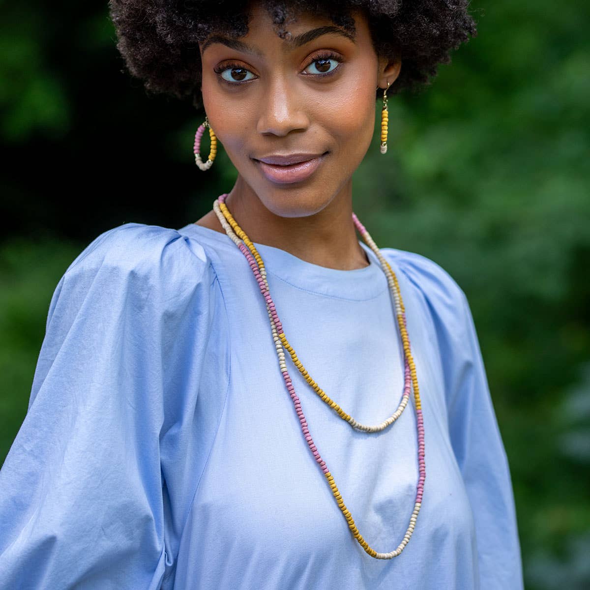 Prismatic Hues Necklace - Yellow, Pink, White