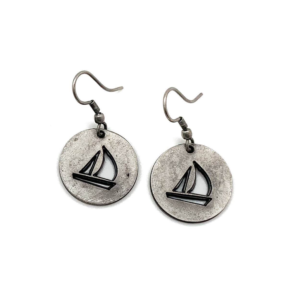 Pewter Earrings - Sailboat