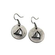 Pewter Earrings - Sailboat